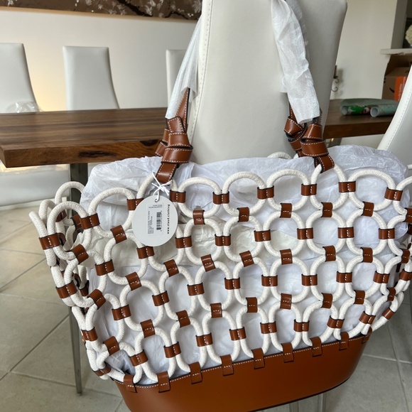 STAUD Squillo Leather & Rope Tote Bag - Picture 9 of 13